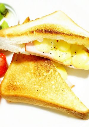 朝食☀ハムマヨ♡チーズトースト♡-レシピのメイン写真
