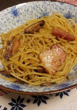 しいたけとベーコンのバターしょうゆパスタ-レシピのメイン写真