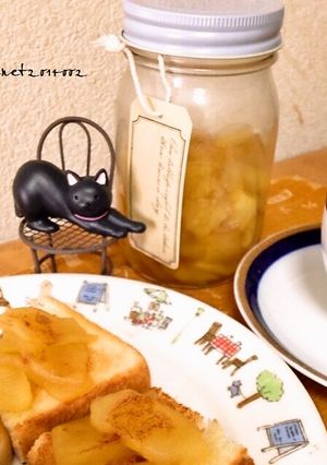リンゴのコンポートシナモン風味トースト-レシピのメイン写真