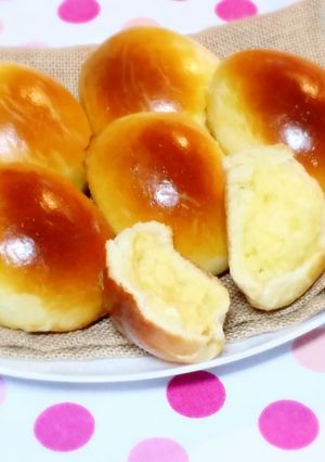 ぽってりしっとり♪ぽての薄皮クリームパン-レシピのメイン写真