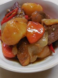 豚カルビ煮(韓国風 豚の角煮)-レシピのメイン写真