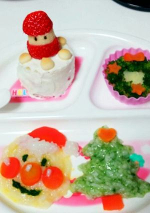 離乳食中期 クリスマスプレート-レシピのメイン写真