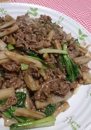 ボリューム満点牛肉とれんこん炒め-レシピのメイン写真