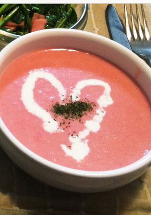 バレンタインに♡ピンクのポタージュスープ-レシピのメイン写真