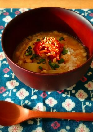 ズボラで旨い♡味噌汁かけごはん♡朝食昼食-レシピのメイン写真
