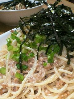 我が家定番の納豆スパ-レシピのメイン写真
