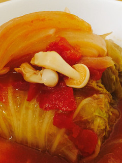 ふんわりロール白菜のスタミナトマト煮-レシピのメイン写真