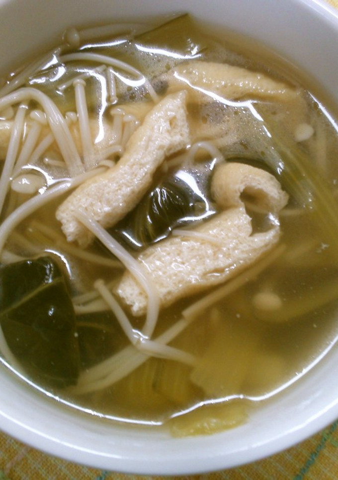 簡単 小松菜 えのき 油揚げの お吸い物-レシピのメイン写真