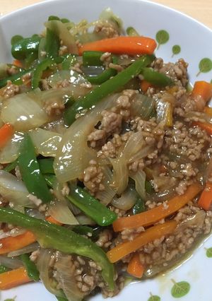 簡単☆家にある物でひき肉青椒肉絲-レシピのメイン写真