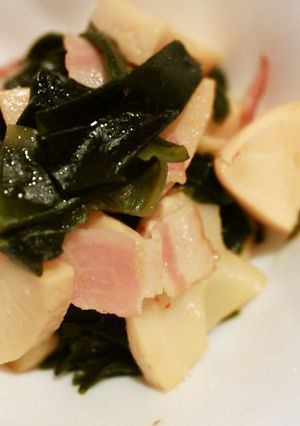 ダイエットにも！タケノコのワカメ炒め-レシピのメイン写真