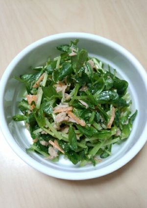 豆苗とツナ缶の簡単レモンサラダ-レシピのメイン写真
