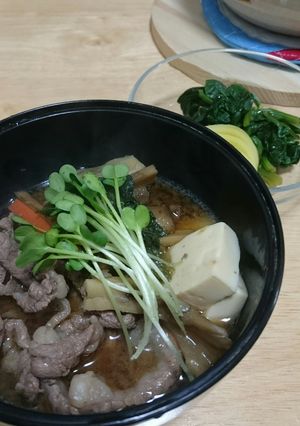 〈なべもの〉遠野産馬肉でさくら鍋-レシピのメイン写真