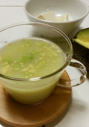 【手もみジューサー】豆腐アボカド麹スープ-レシピのメイン写真