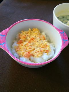 離乳食☆しらすとトマトの卵とじ丼-レシピのメイン写真