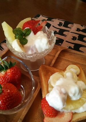 朝食＊マシュマロ☆ヨーグルト！フルーツ♪-レシピのメイン写真
