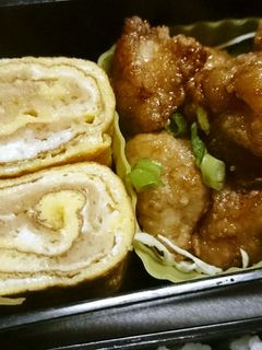いなりの余りで♪味付き油揚げ入り卵焼き-レシピのメイン写真