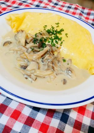 簡単激ウマ!豆乳茸クリーム♡オムライス-レシピのメイン写真