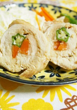 レンジで簡単☆鶏肉の野菜巻き焼き-レシピのメイン写真