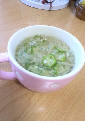 とろーりオクラごぼう玉ねぎの味噌汁☆-レシピのメイン写真
