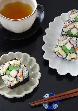 カクカクカラフル恵方巻き♪-レシピのメイン写真