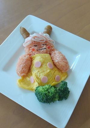 節分まではお昼寝中～☆鬼ちゃんオムライス-レシピのメイン写真