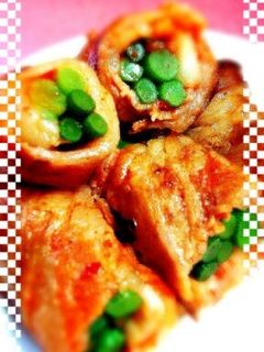 ニンニクの芽de豚キムチ巻き♪-レシピのメイン写真