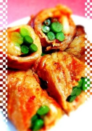 ニンニクの芽de豚キムチ巻き♪-レシピのメイン写真