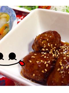 揚げずに簡単!甘酢あんかけ肉団子♡-レシピのメイン写真