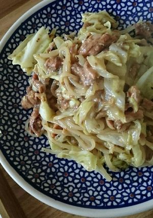 蒲焼きとキャベツの豆乳クリームパスタ-レシピのメイン写真