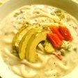 アボカドとかにかまの豆乳クリーミーうどん