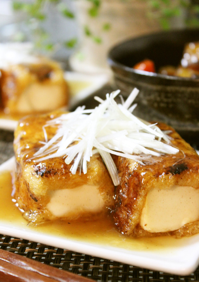 節約満足おかず＊豆腐の揚げ巻き甘酢餡かけ-レシピのメイン写真