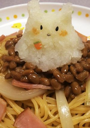 うさぎ大根おろしアート☆和風パスタ-レシピのメイン写真
