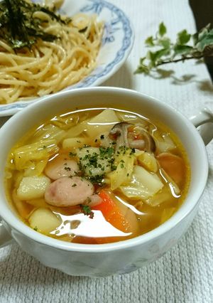 キャベツ他具沢山な☆簡単コンソメスープ★-レシピのメイン写真