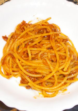 おひとりさまのハヤシパスタ-レシピのメイン写真