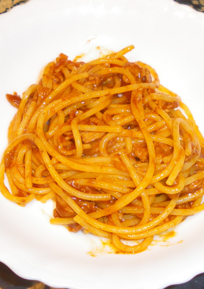 おひとりさまのハヤシパスタ-レシピのメイン写真