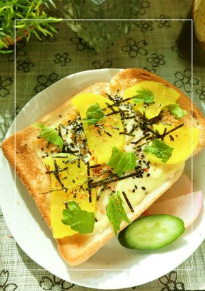 かりかり沢庵の和トースト-レシピのメイン写真