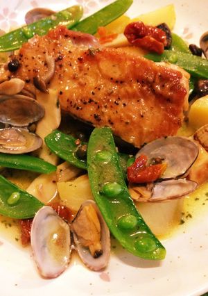 お手軽で美味い！鶏肉のアクアパッツァ-レシピのメイン写真