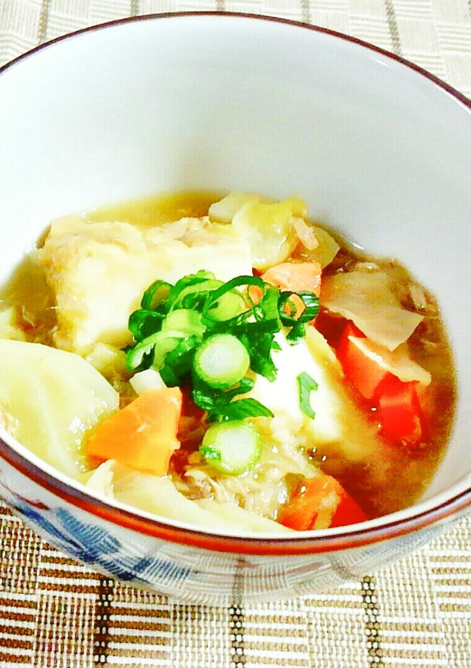 ツナと厚揚げ・キャベツのとろとろ煮♪-レシピのメイン写真