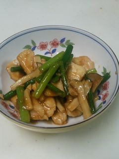 ニンニクの芽と鶏胸肉のやわらか炒め-レシピのメイン写真