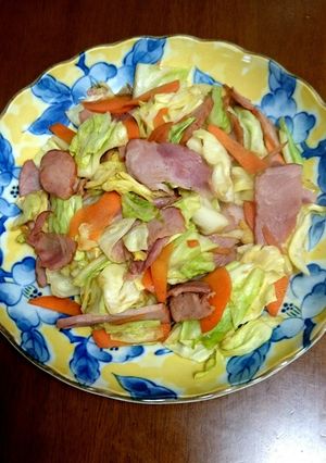 キャベツとハムのソース炒め-レシピのメイン写真