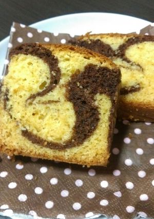 HMで簡単マーブルパウンドケーキ♪-レシピのメイン写真