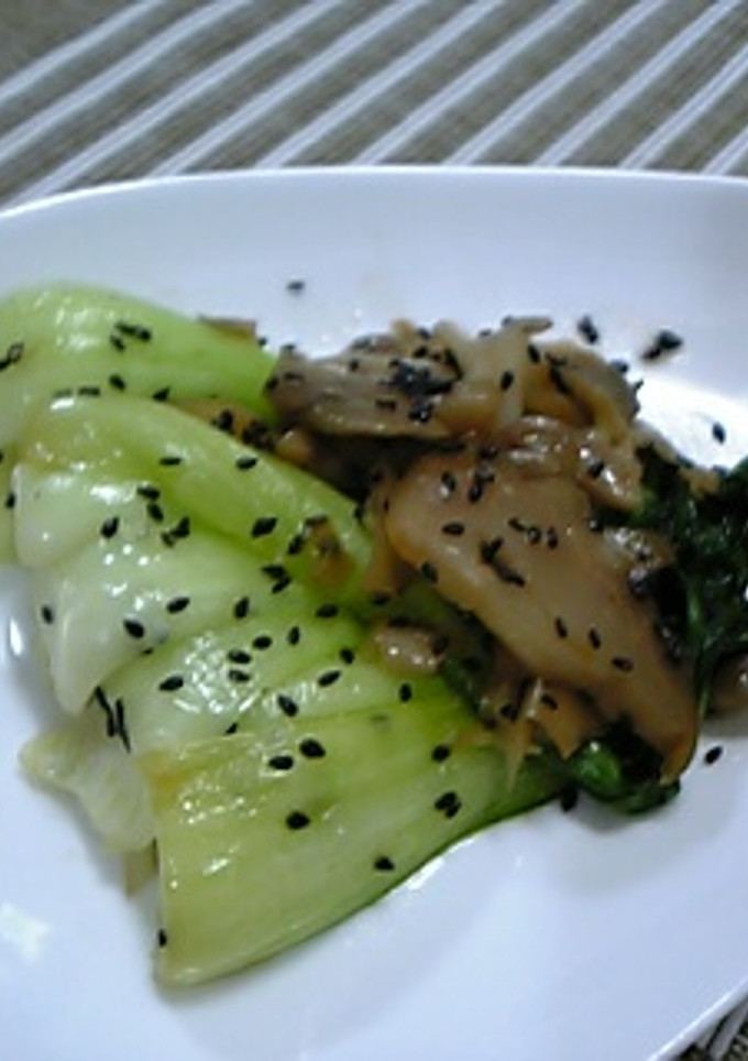 ザーサイと青梗菜の胡麻ゴマ炒め-レシピのメイン写真