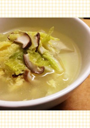 手軽に1品、白菜とふんわり卵のスープ-レシピのメイン写真