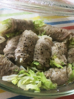レンジで!キャベもやし豆腐の豚肉巻き-レシピのメイン写真