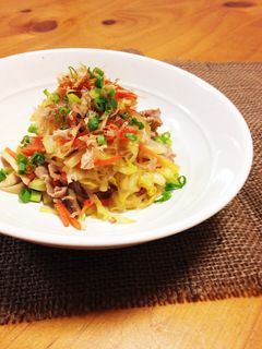 ヘルシー♡白滝とキャベツ焼きうどん風炒め-レシピのメイン写真