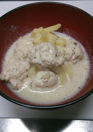 鳥団子の豆乳スープ-レシピのメイン写真