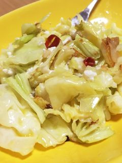キャベツと豆腐のペペロンチーノ風♡-レシピのメイン写真