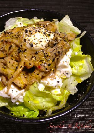 レタスたっぷり☆舞茸のピリ辛味噌照り丼-レシピのメイン写真