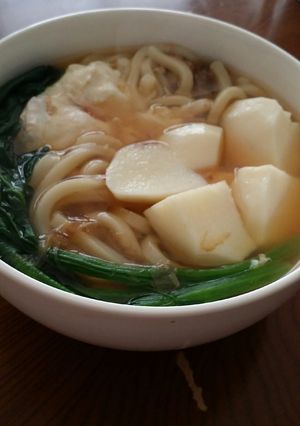 ｺﾞﾘｺﾞﾘ長芋！ホウレン草一本うどん❤-レシピのメイン写真