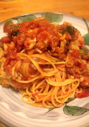 テレビでやってたシーフードトマトパスタ-レシピのメイン写真